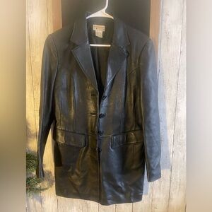 Reflections By Spiegel Womens Size X Large Black Leather  Jacket Coat